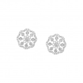 Silver Snowflake Zircon Earrings