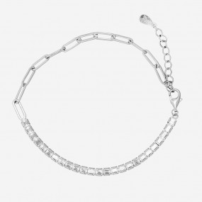 Silver Zircon Tennis Bracelet