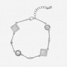 Silver MOP Zircon Bracelet