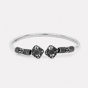 Oxidized Silver Square Bracelet