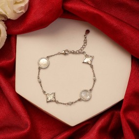 Silver MOP Charm Bracelet