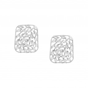 Silver Maze Zircon Earrings