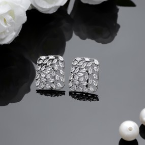 Silver Maze Zircon Earrings