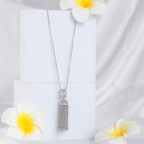 Silver Eye Catcher Necklace with Long Link chain