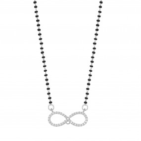 Silver Infinity Zircon Mangalsutra