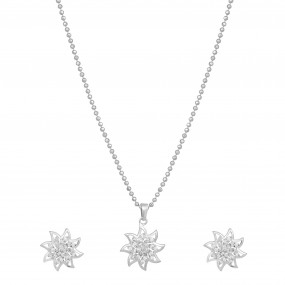 Silver Star Necklace Set