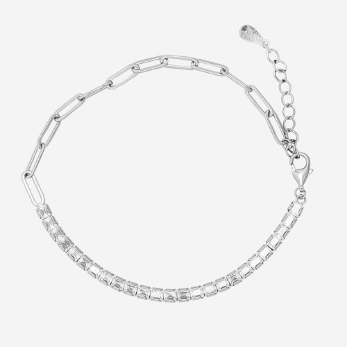 Silver Zircon Tennis Bracelet