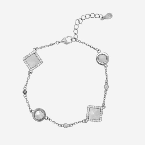 Silver MOP Zircon Bracelet