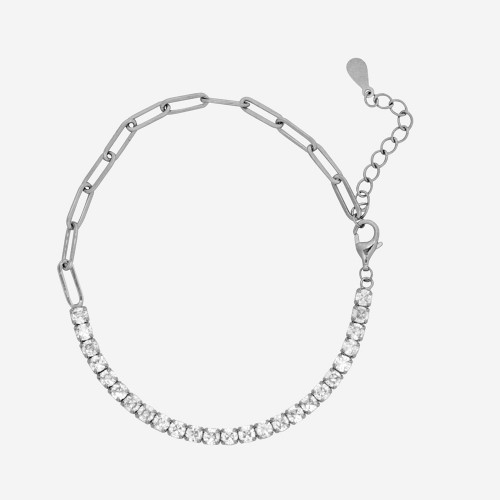 Silver Zircon Tennis Bracelet