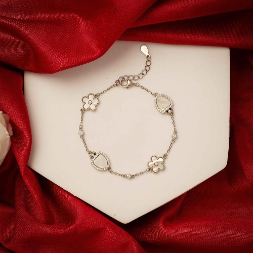 Silver MOP Charm Bracelet