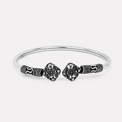 Oxidized Silver Square Bracelet