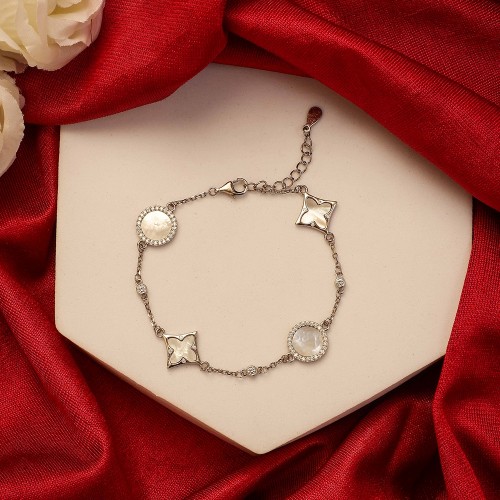 Silver MOP Charm Bracelet