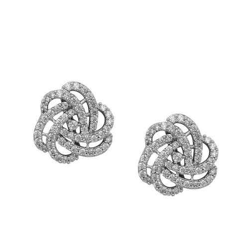 Silver Charm Zircon Earrings