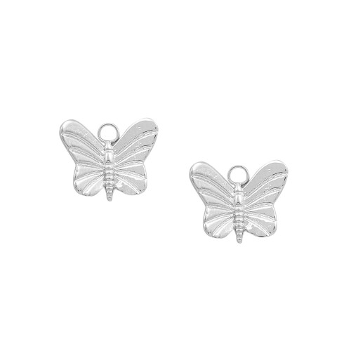 Silver Butterfly Zircon Earrings