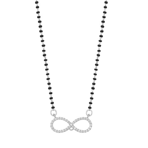 Silver Infinity Zircon Mangalsutra