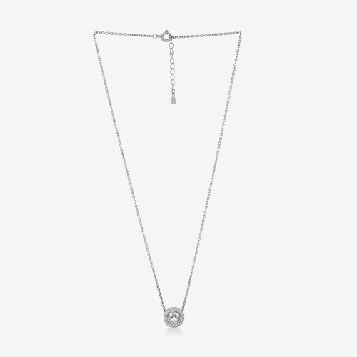 Silver Solitaire Necklace Set