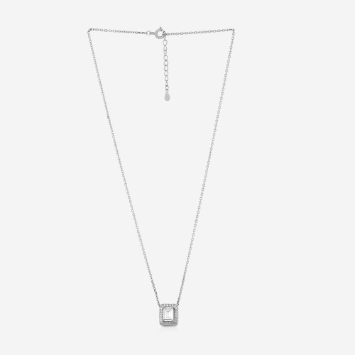 Silver Emerald Necklace Set