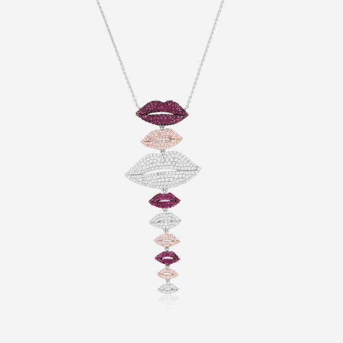 Sterling Silver Lips Charm Necklace