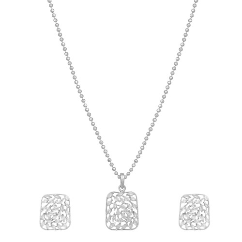 Silver Maze Necklace Set